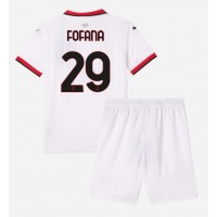 Camiseta AC Milan Youssouf Fofana #29 Visitante Equipación para niños 2024-25 manga corta (+ pantalones cortos)